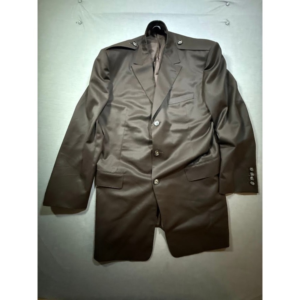 Lombardo Patrick‎ Surtain Mens Brown Wool Silk Blazer Jacket Handmade 46 Long
